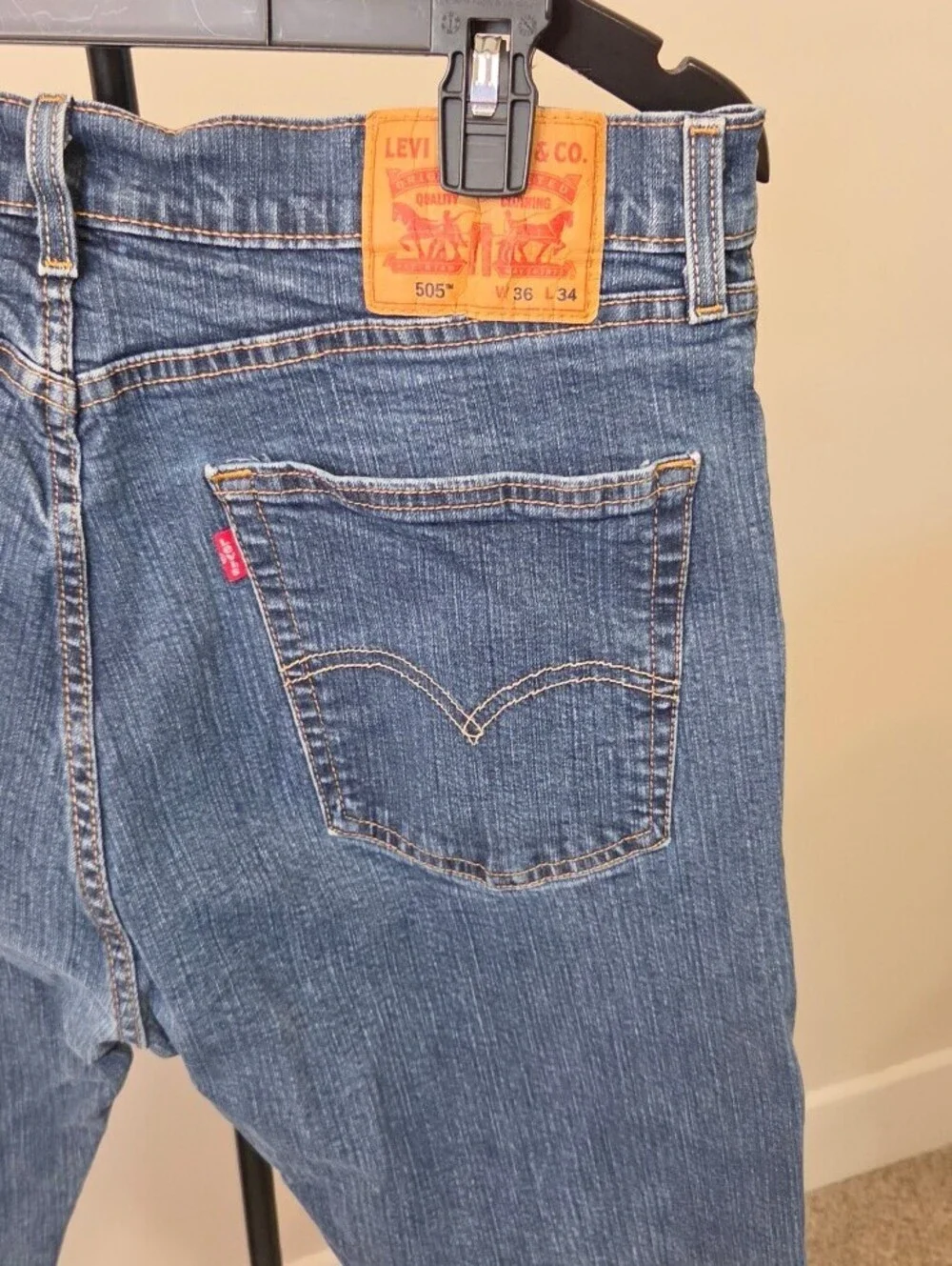 Levi's 505 Men's Blue Denim Jeans, Waist 36, Length 34